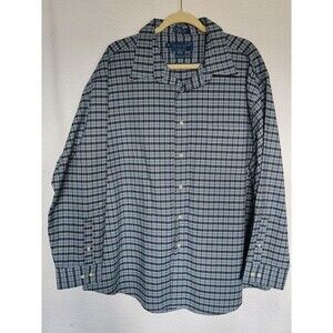 Mens Towncraft XXL/XXG Long Sleeve Shirt Blue White Blue Plaid
